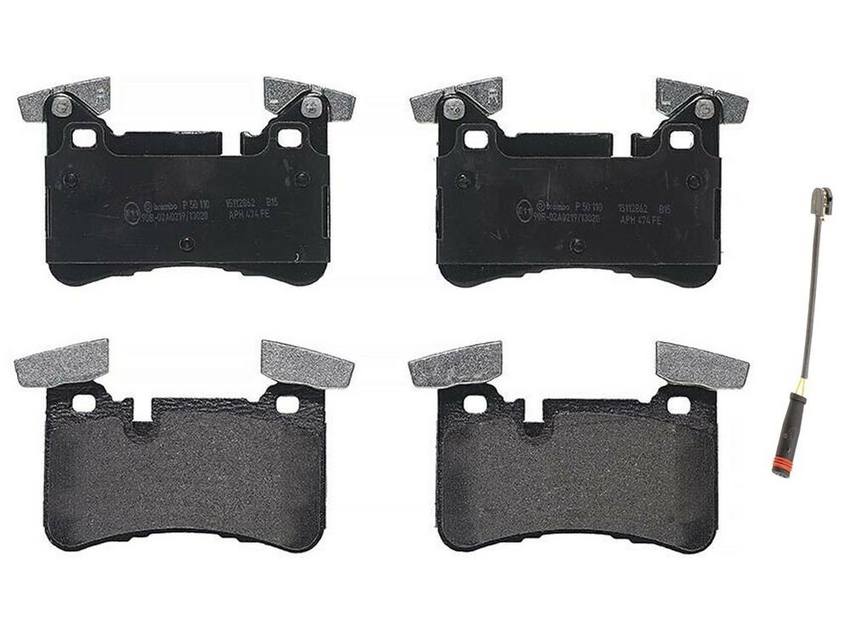 Mercedes Disc Brakes Kit -  Brembo Pads Rear (Low-Met) (with Sensor) 1715400617 - Brembo 3724844KIT